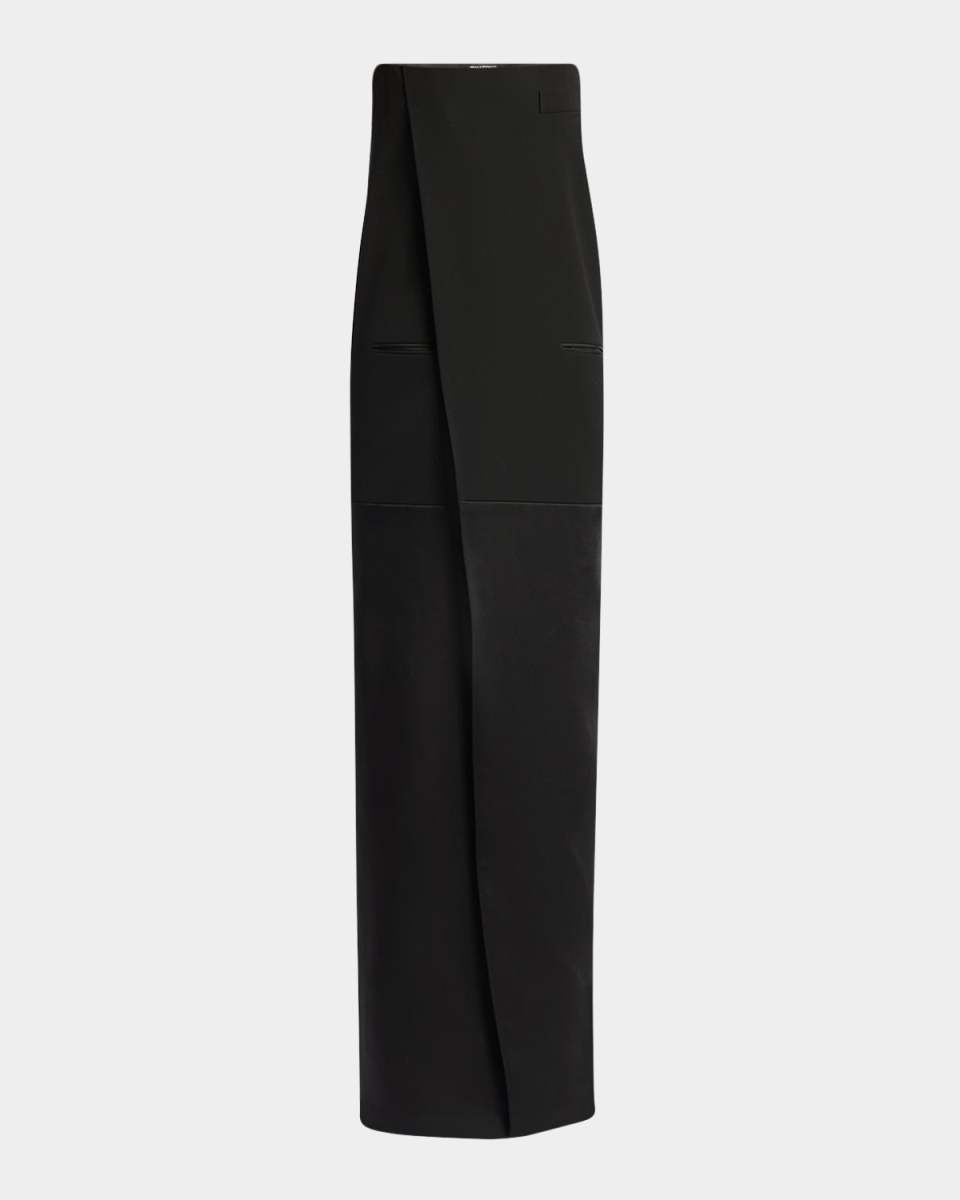 Strapless Column Wrap Evening Gow